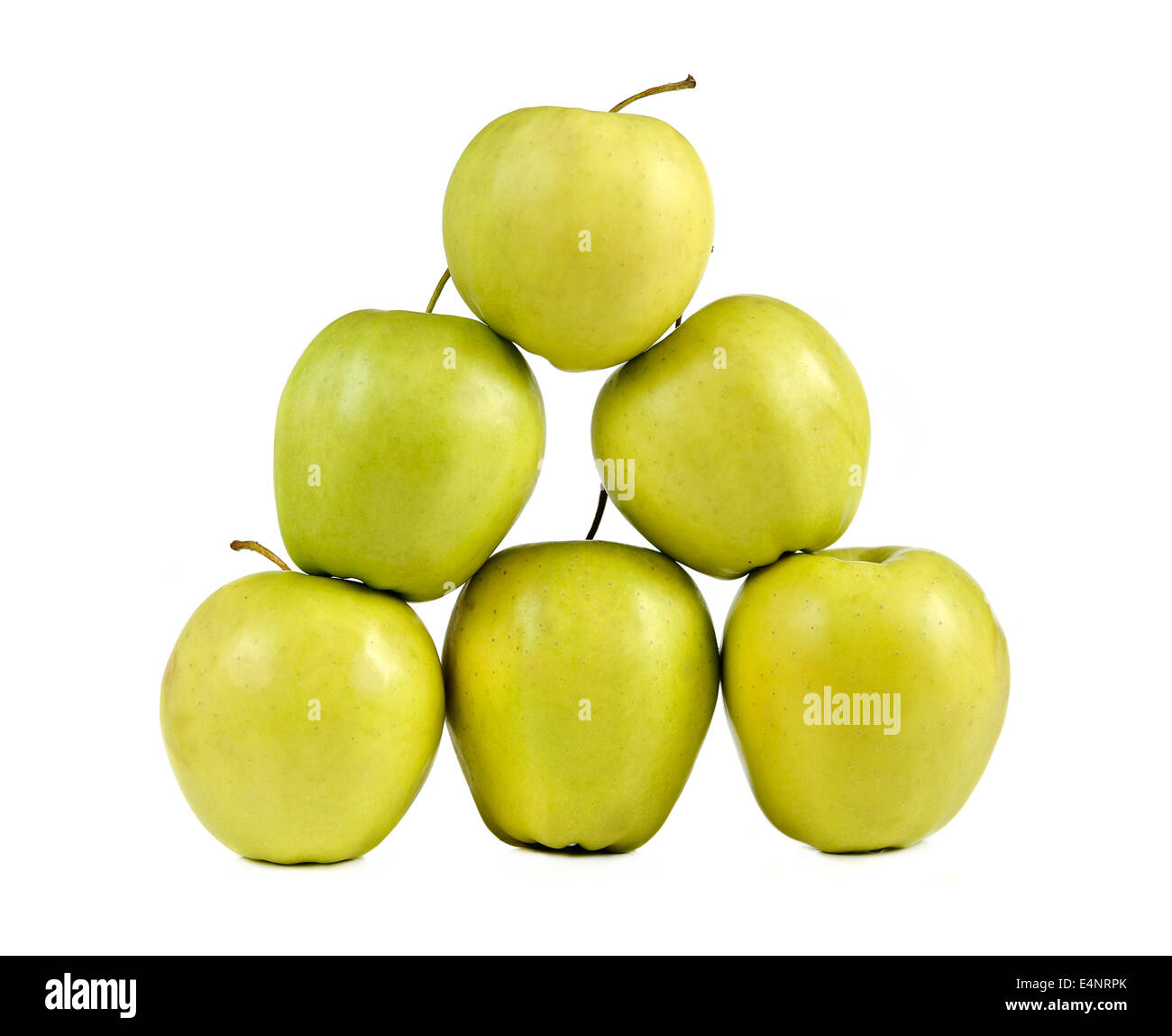 Pyramid of green apples Stock Photo Alamy