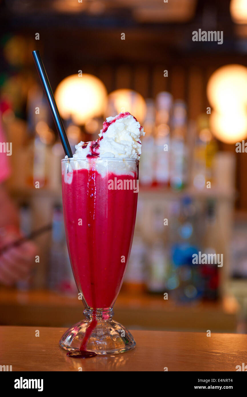 raspberry milk smoothie Stock Photo - Alamy
