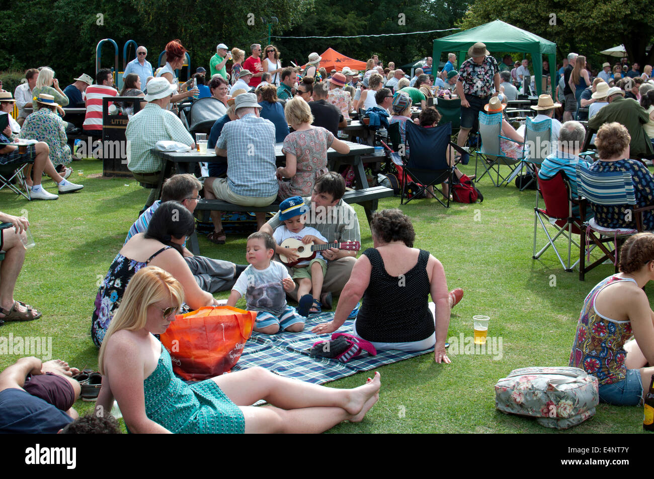 People at the Leamington Spa Ukulele Festival, UK Stock Photo