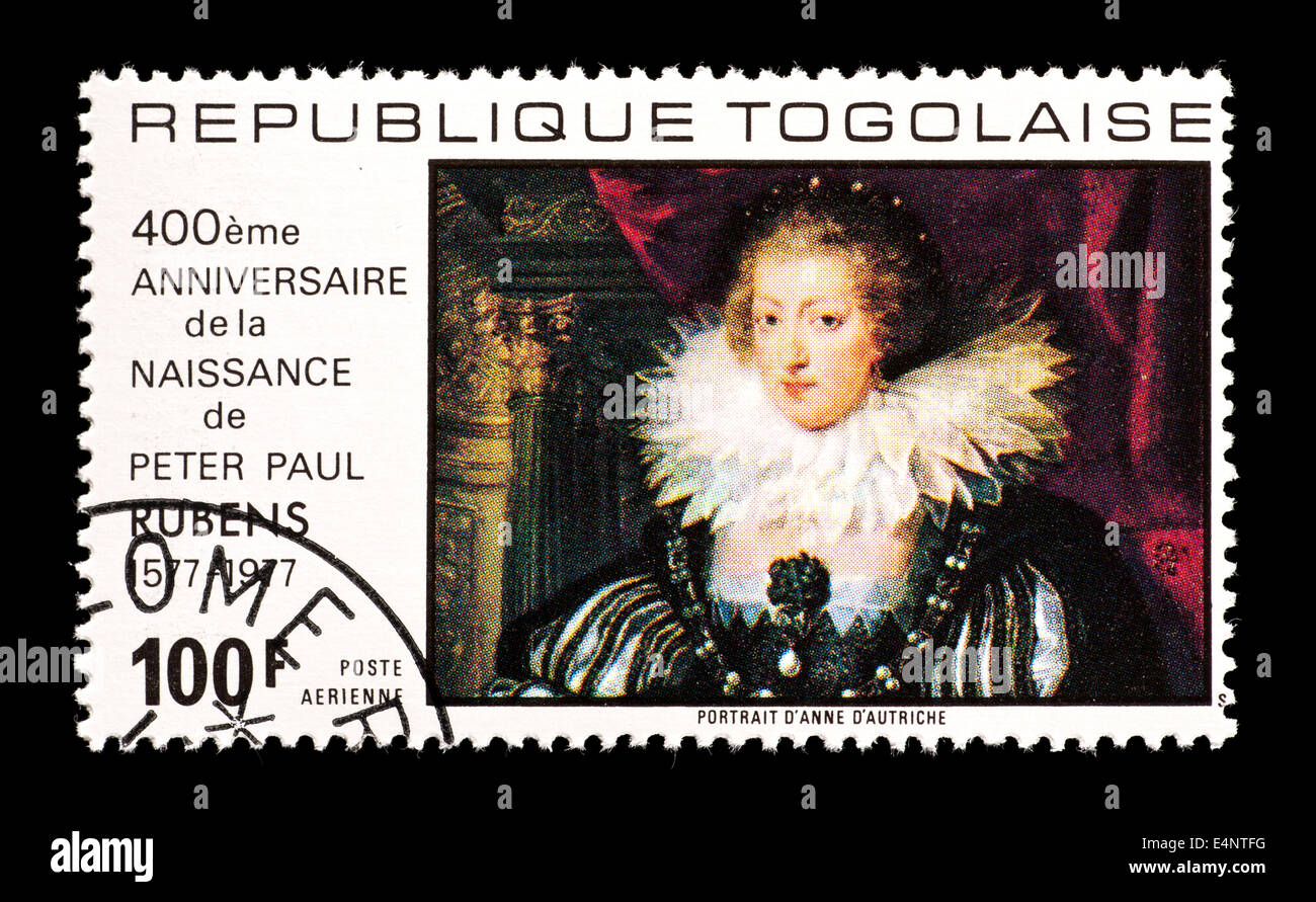 Postage stamp from Togo depicting the Peter Paul Rubens 'Anne of Austria' Stock Photo