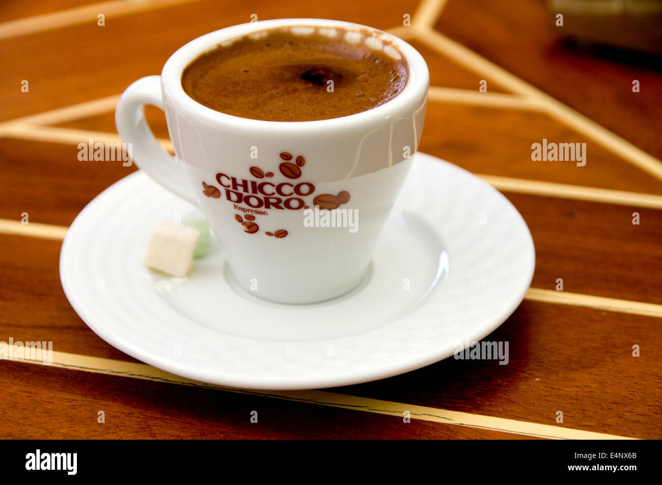 Cup of Turkish Coffee, Bodrum, Turkey, Asia. Stock Photo