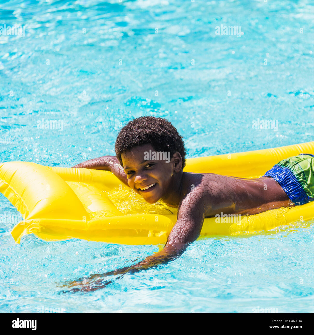 Portrait of boy (67) with pool raft Stock Photo 71781952 Alamy