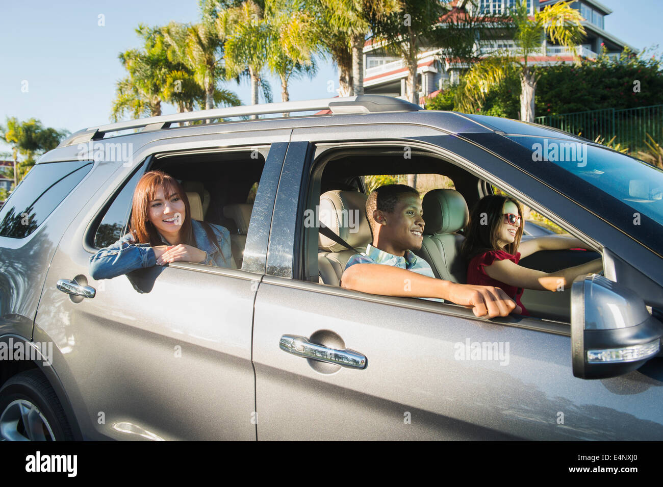 USA, California, Dana Point, Happy people in car Stock Photo Alamy