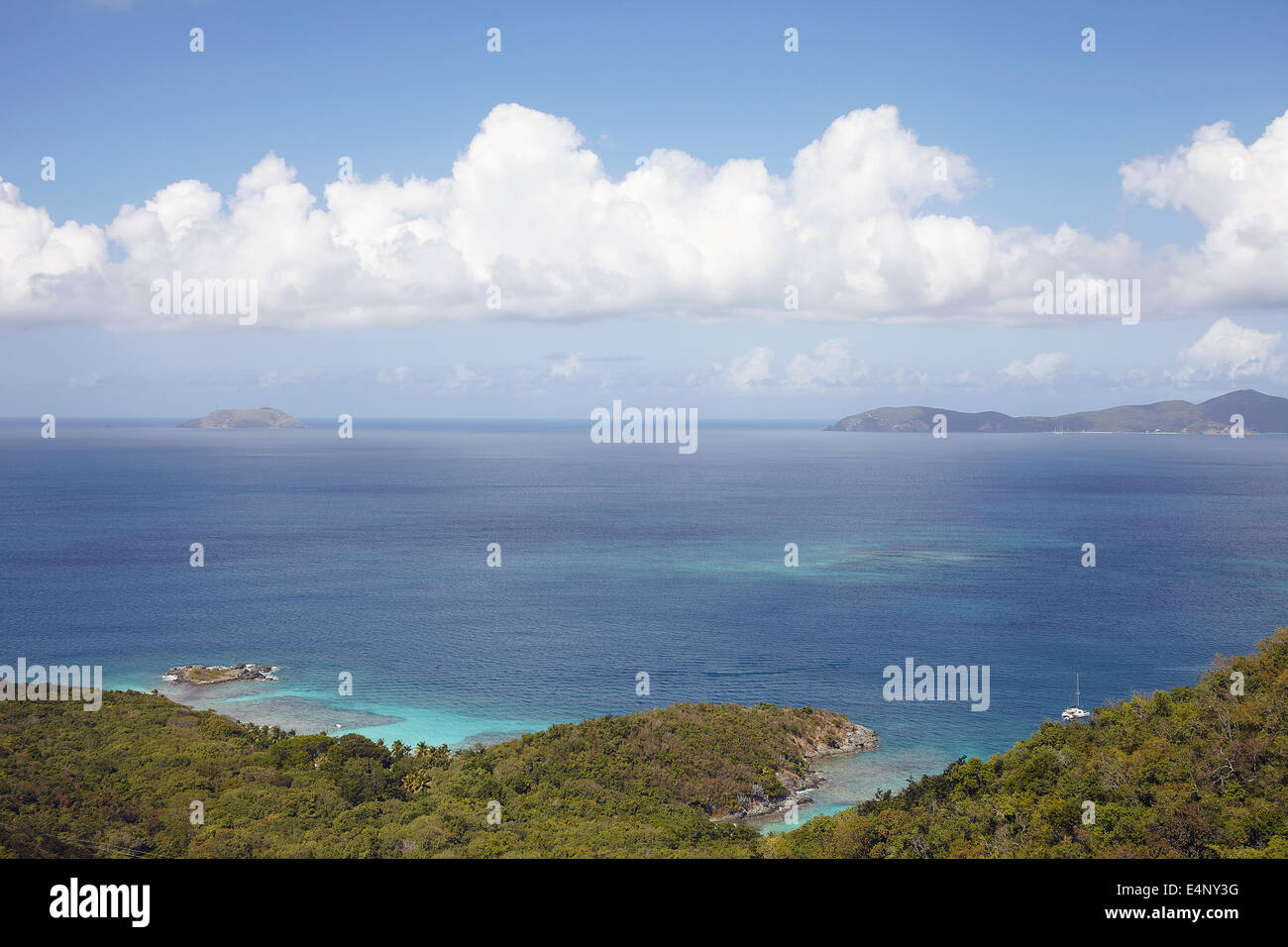 USA, Virgin Islands, St John, Scenic view with sea and island Stock ...