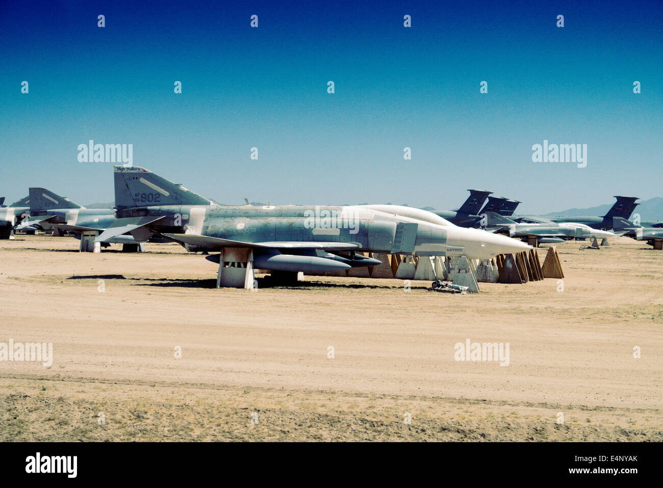 F4 Phantom's in the Boneyard lot at Davis-Monthan Air Force base Tucson Arizona USA Stock Photo