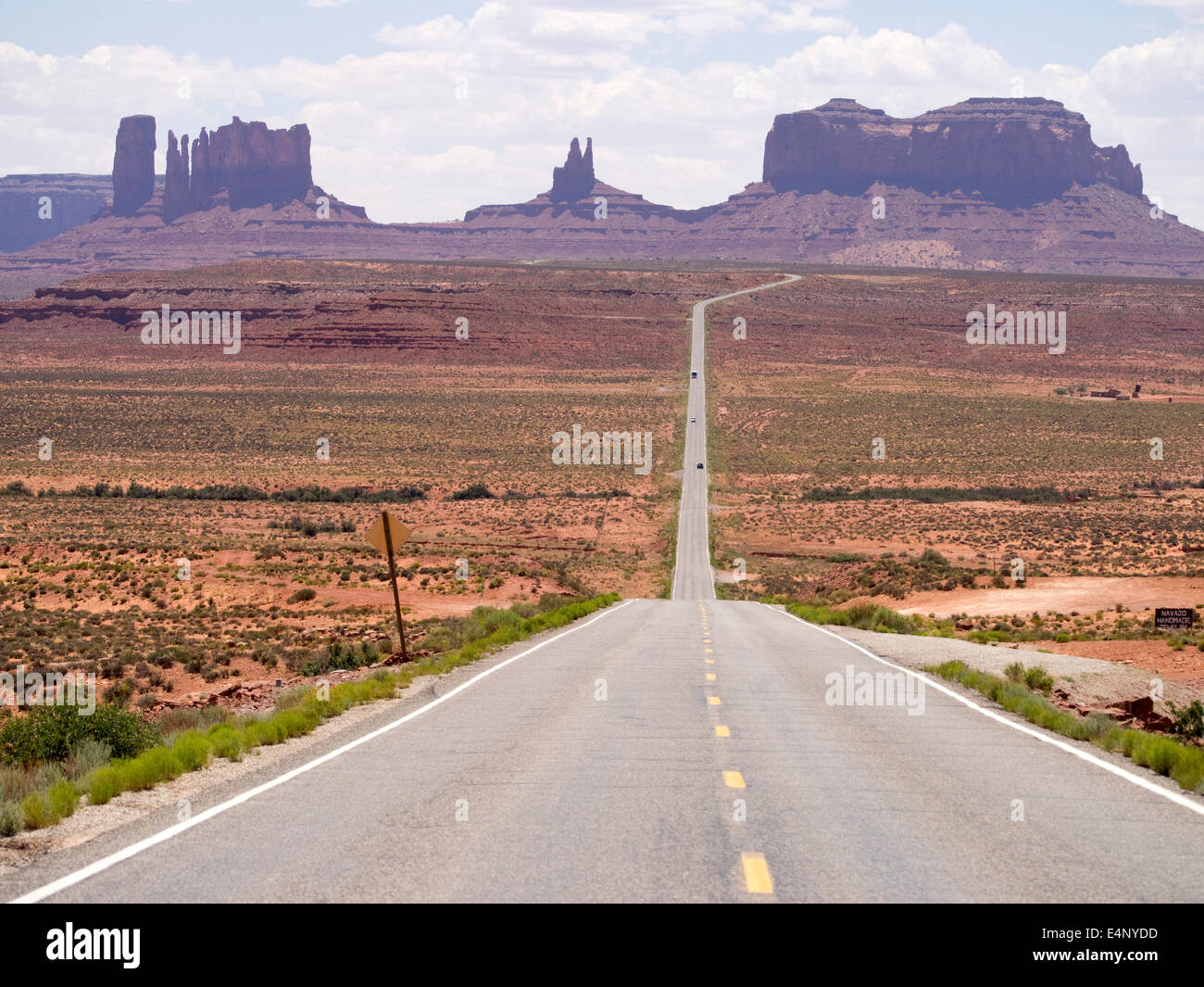 Highway to Monument Valley Arizona Utah boarder USA Stock Photo
