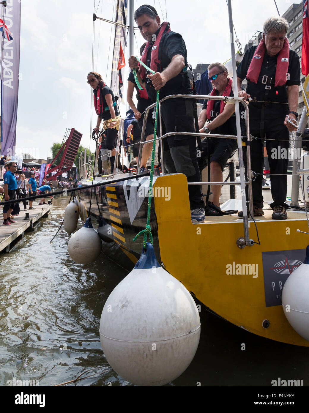 London, UK, 12/07/2014 Clipper 70 sailing yachts moored up in St