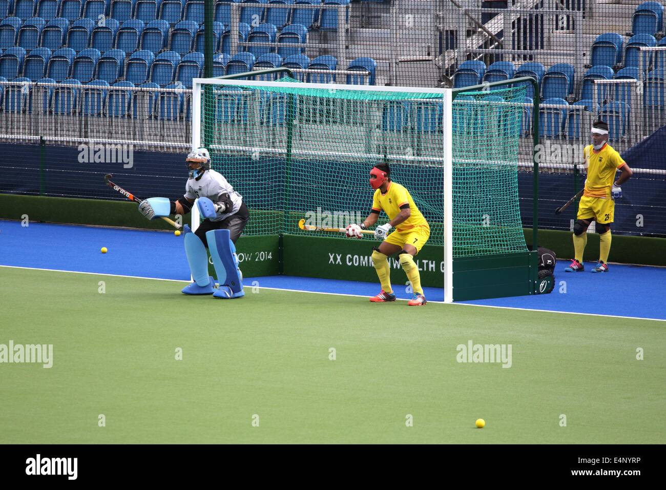 Glasgow National Hockey Centre, Glasgow Green, Glasgow, Scotland, UK, Tuesday, 15th July, 2014. With 8 Days until the 2014 Commonwealth Games Opening Ceremony teams are using the venues for training with members of Team India seen here Stock Photo