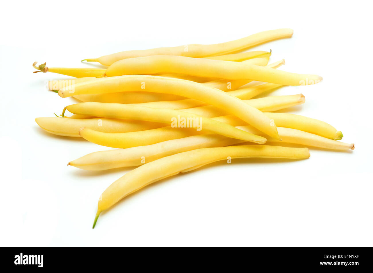 Wax beans on a white background Stock Photo