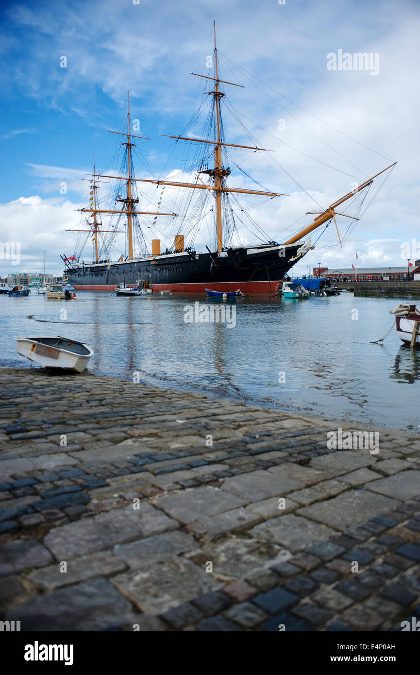 HMS Warrior, Portsmouth docks. Stock Photo