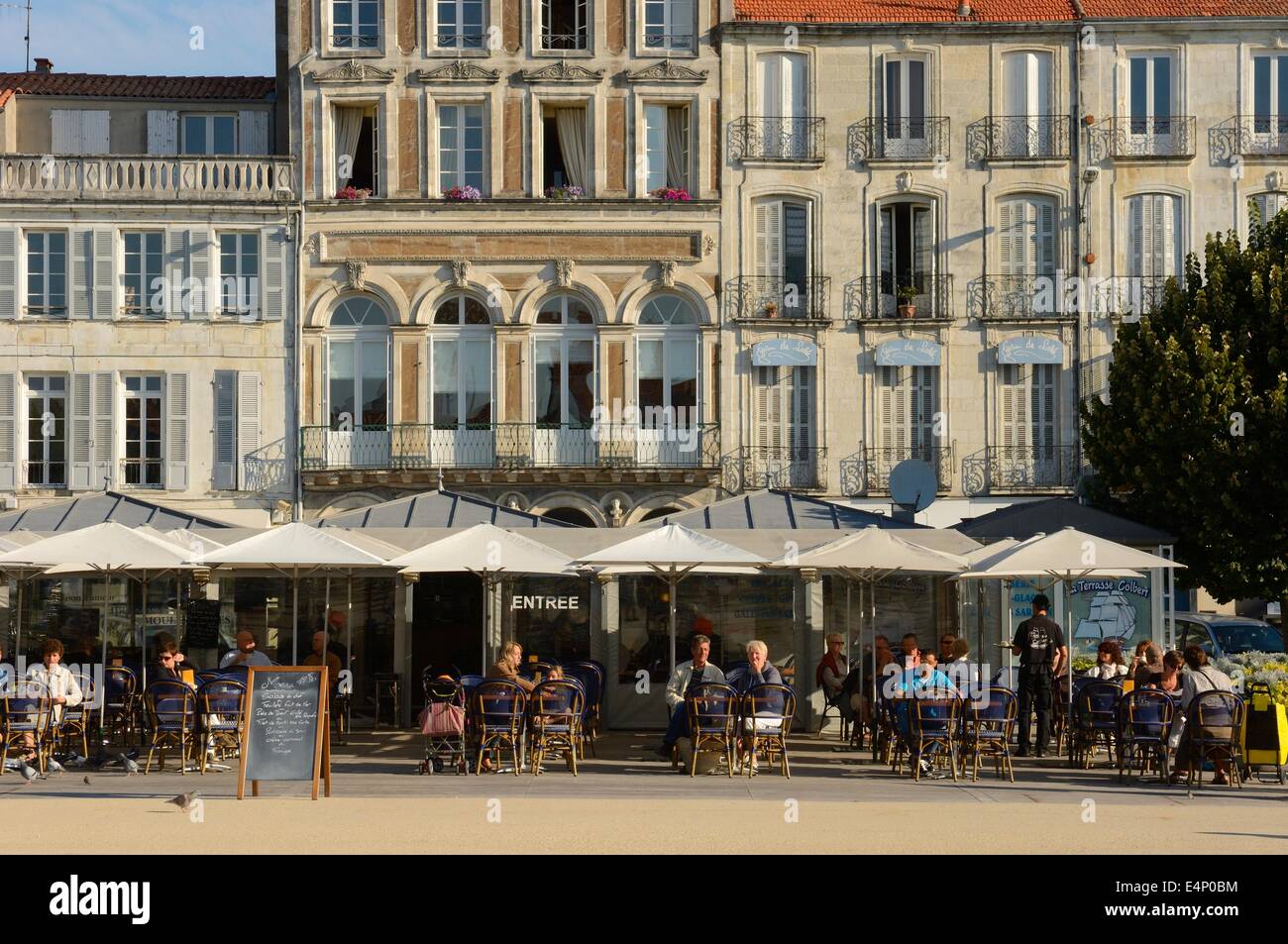 Rochefort. France. town square cafe restaurant Stock Photo