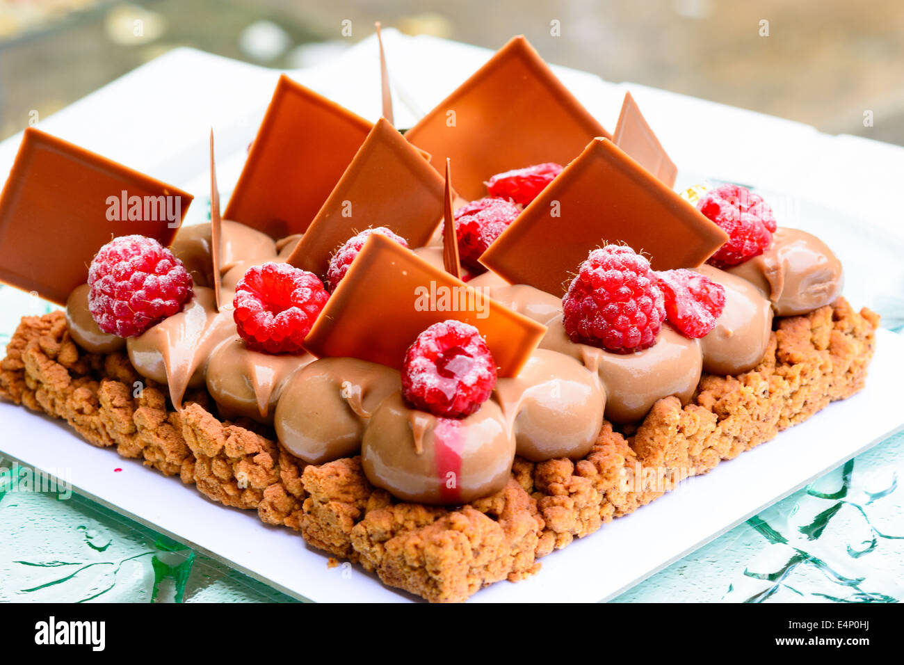 gourmet chocolate cake with raspberries Stock Photo - Alamy