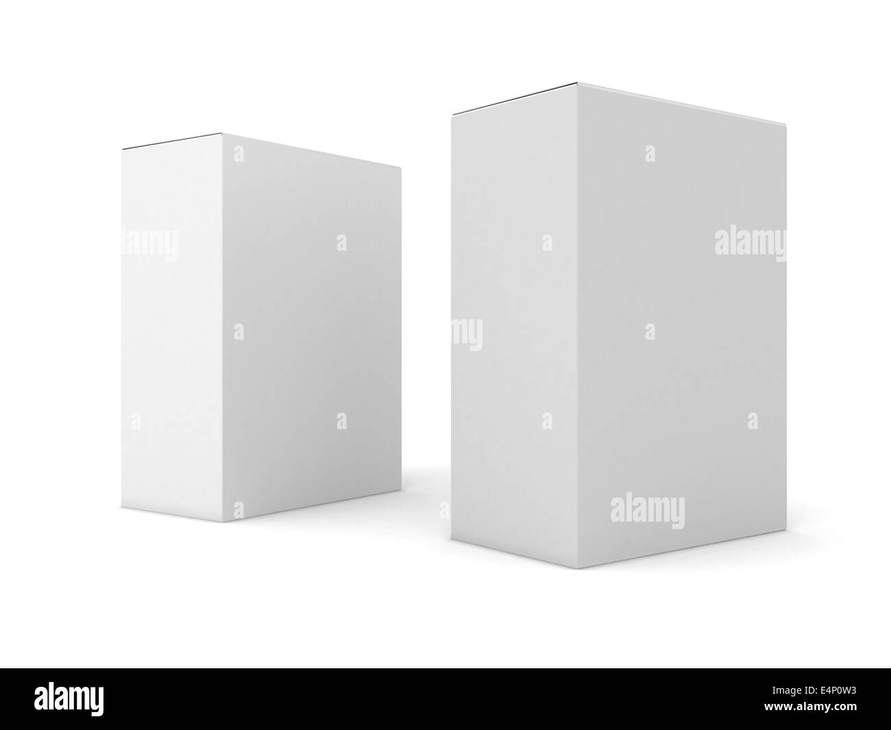 Blank boxes isolated on white Stock Photo