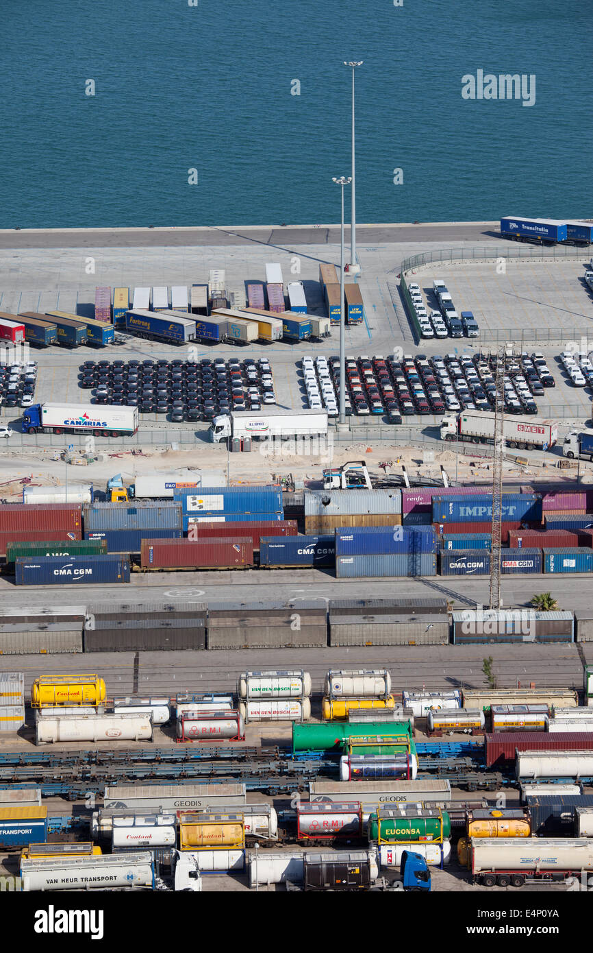 Port of Barcelona in Barcelona, Catalonia, Spain, view from above Stock ...