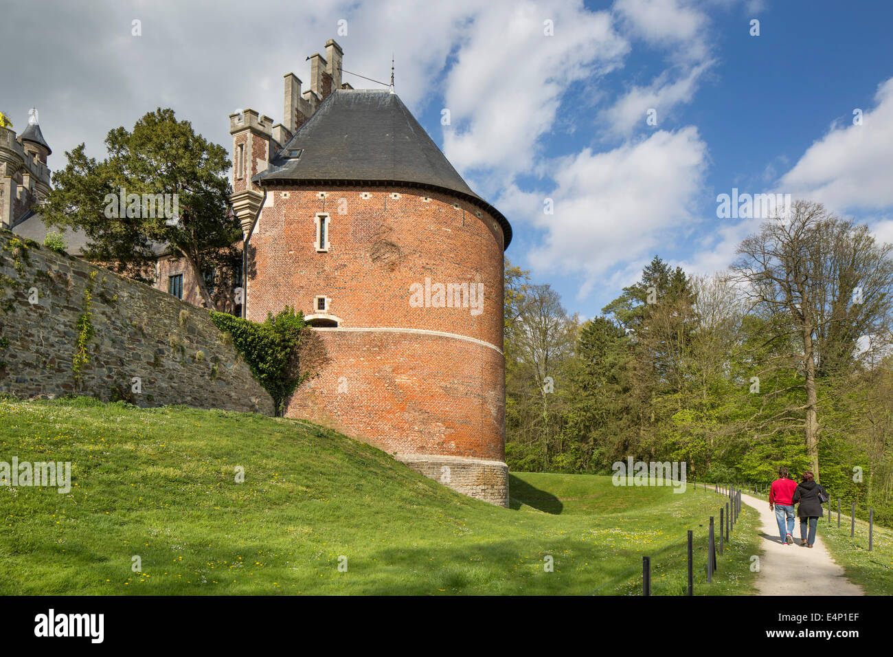 The medieval Gaasbeek Castle at Lennik, Flemish Brabant, Belgium Stock Photo