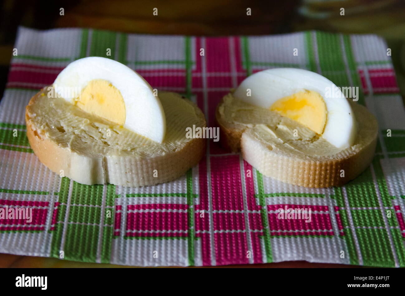 Two sandwich with bread and egg Stock Photo - Alamy