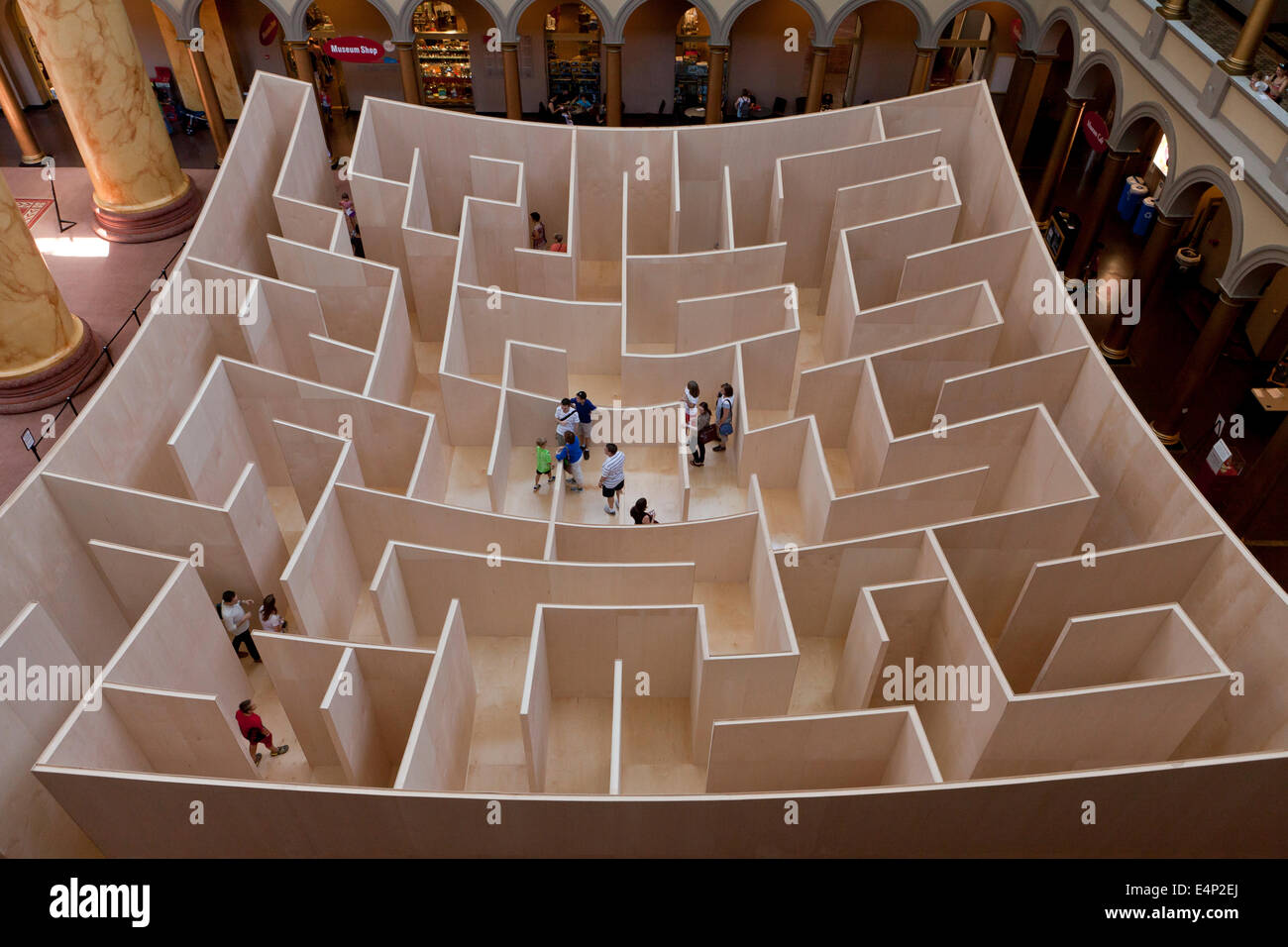 Large-scale maze at National Building Museum - Washington, DC USA Stock Photo
