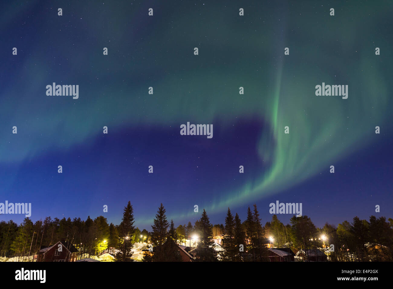 Nordlicht (Auroa borealis), Gaellivare, Norrbotten, Lappland, Schweden, Stock Photo