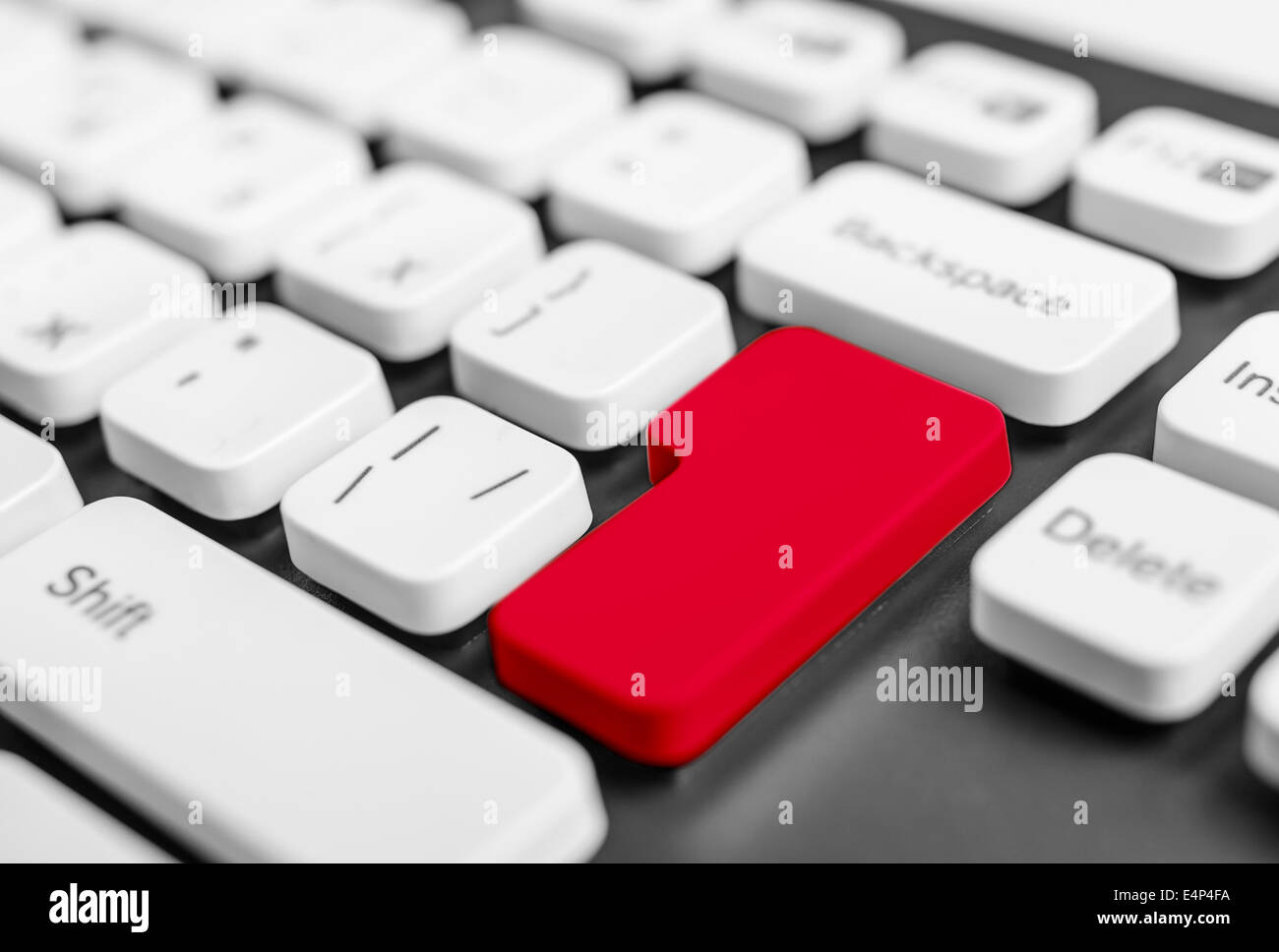 Keyboard with blank red button. Concept image. Stock Photo