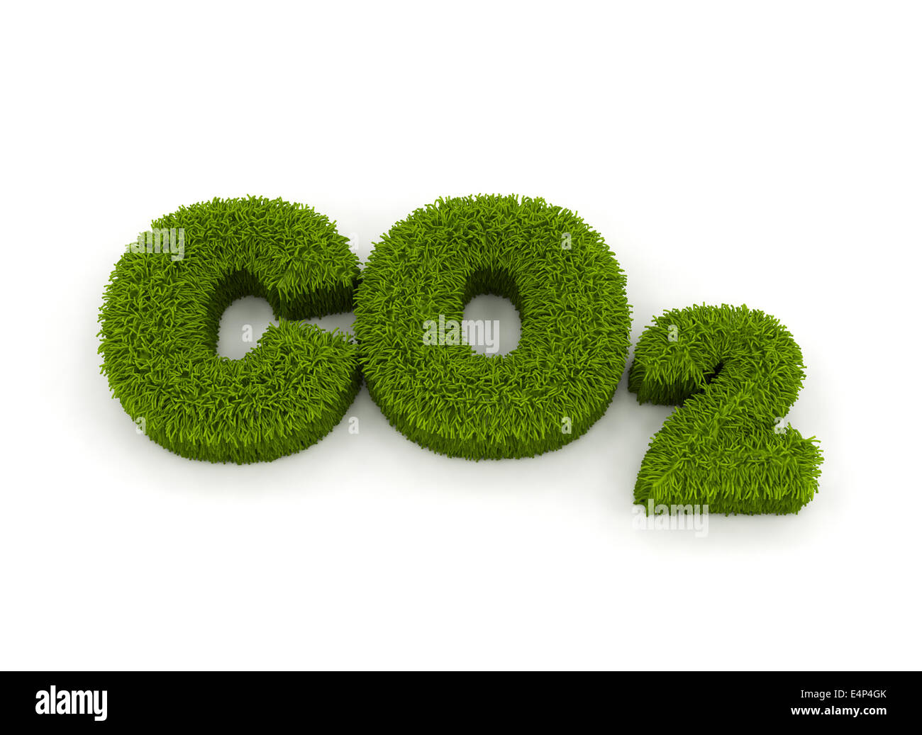 Co2  grass 3d letters isolated on white Stock Photo