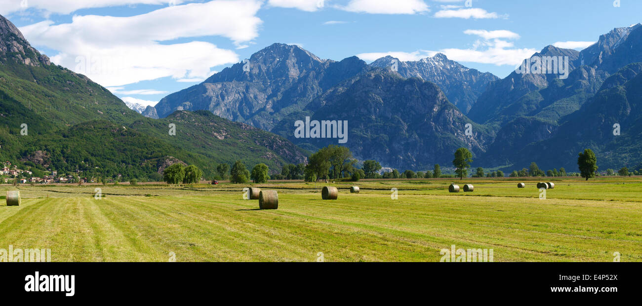 Sorico, lake of Como, Italy: View of the countryside on the floor of Spain Stock Photo