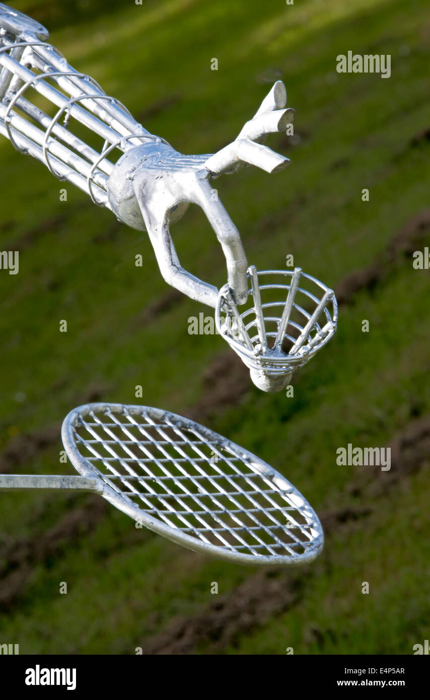 Detail from sculpture of Badminton Player for Commonwealth Games Glasgow 2014 Stock Photo