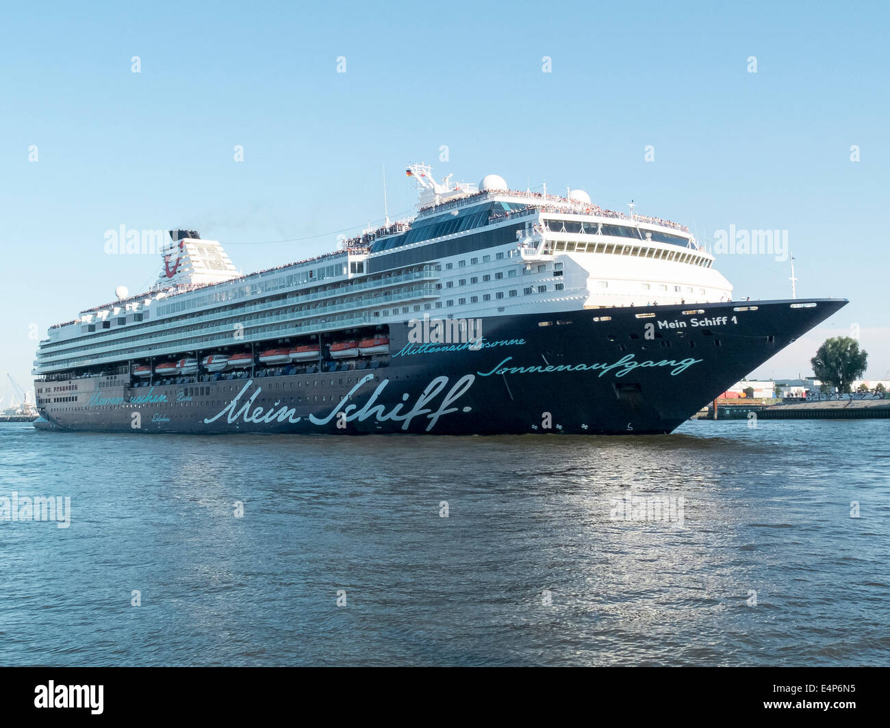 Tui Cruise Ship Mein Schiff 1 As It Leaves The Port Of