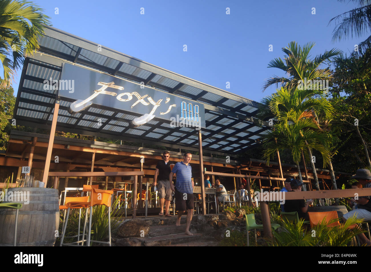 Foxy's Bar on Fitzroy Island, Great Barrier Reef Marine Park, near Cairns, Queensland, Australia. No PR or MR Stock Photo