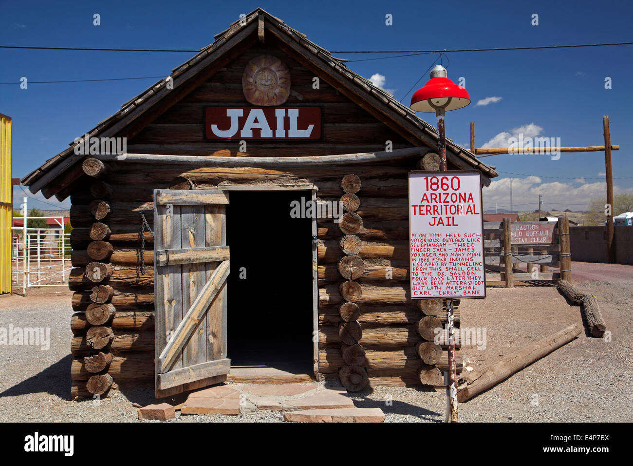 1869 Arizona Territorial Jail, Seligman, Historic U.S. Route 66, Arizona, USA Stock Photo