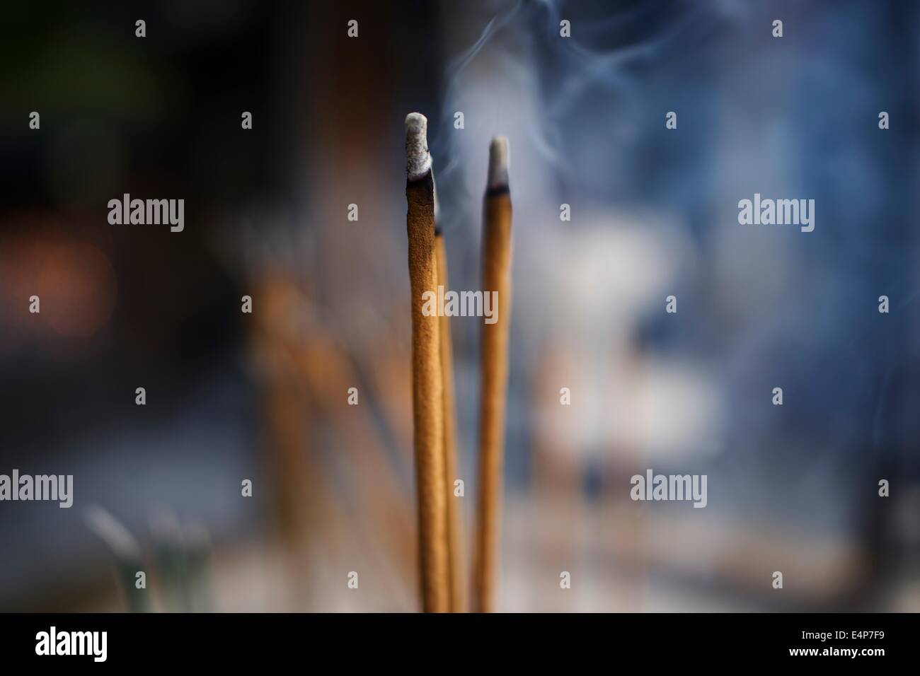 Incense Stick Burning at Kinkakuji Temple in Kyoto, Japan Stock Photo