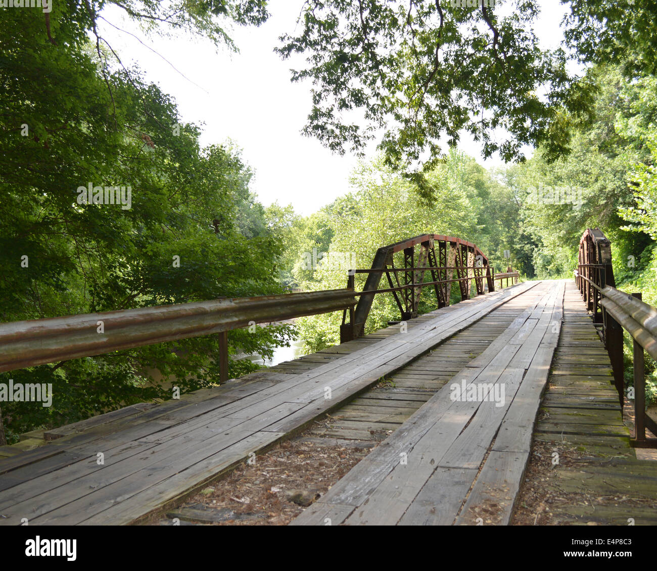 One lane country bridge in North Alabama Stock Photo