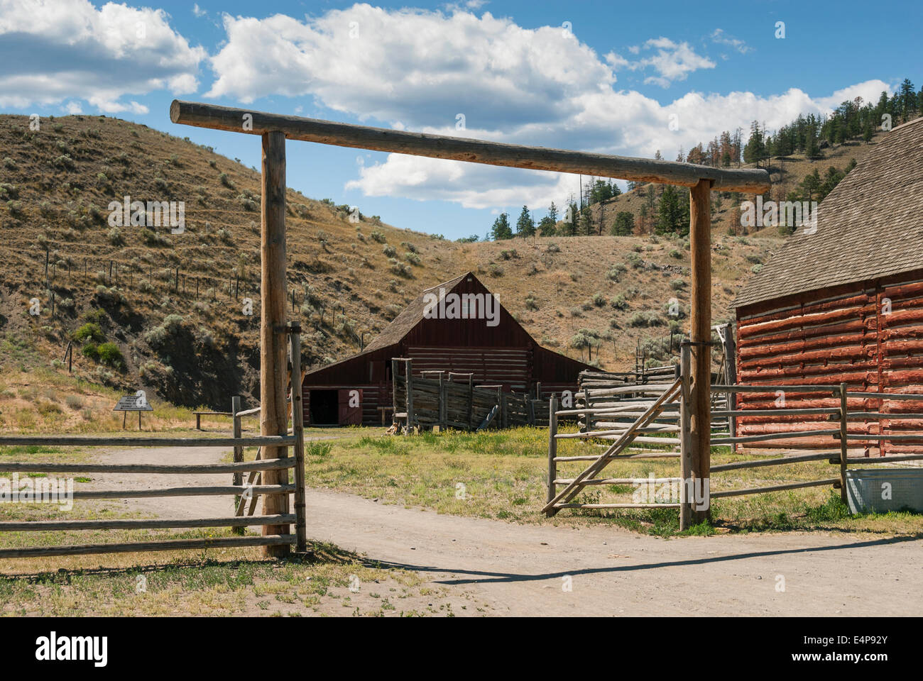 Elk203-3075 Canada, British Columbia, Historic Hat Creek Ranch, barn ...