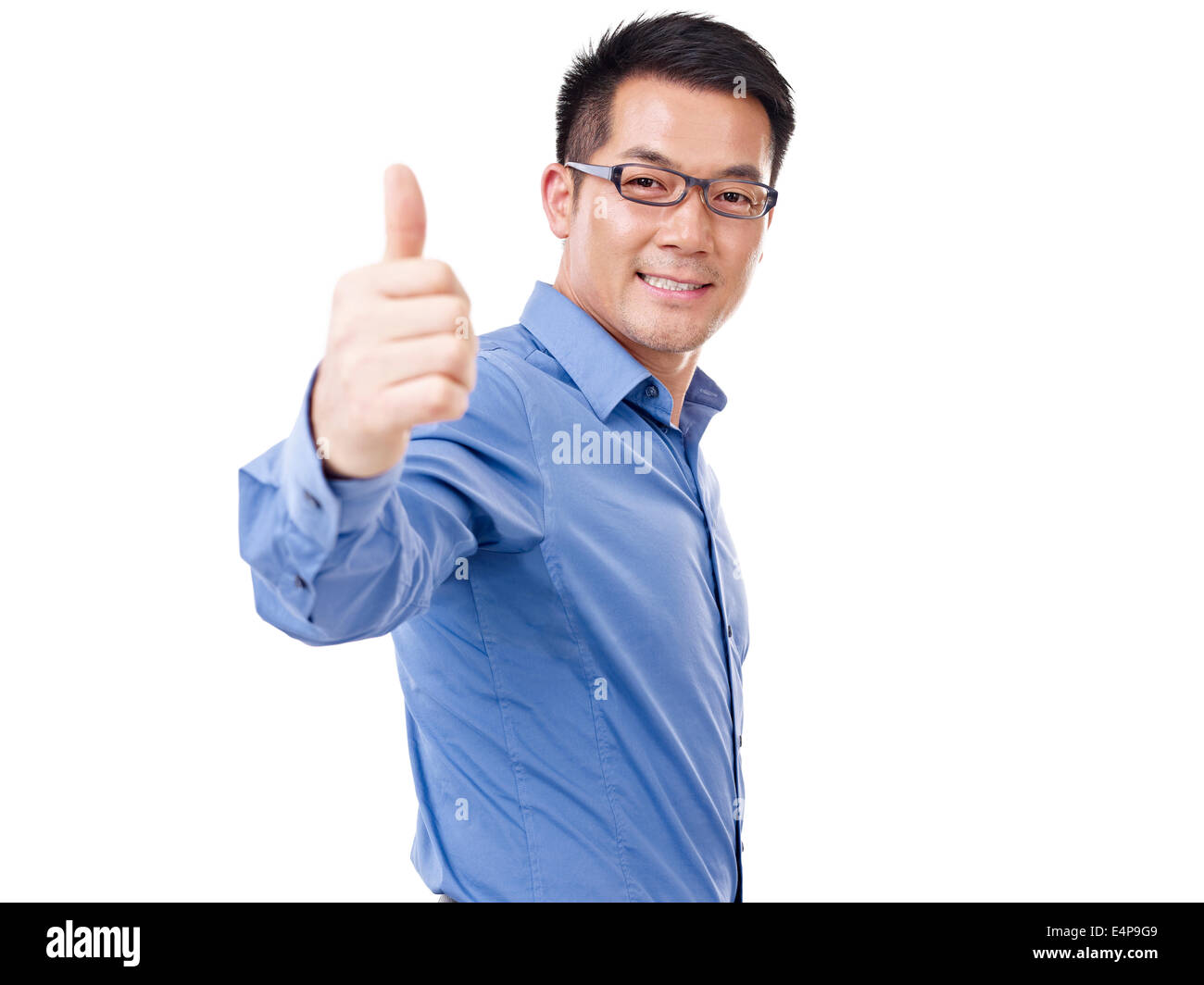 man showing thumb up sign Stock Photo