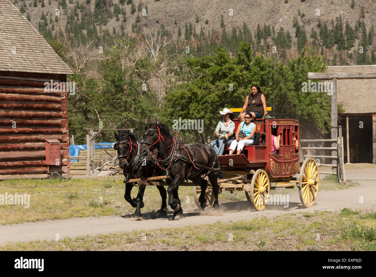 Elk203-3100 Canada, British Columbia, Historic Hat Creek Ranch, stage ...