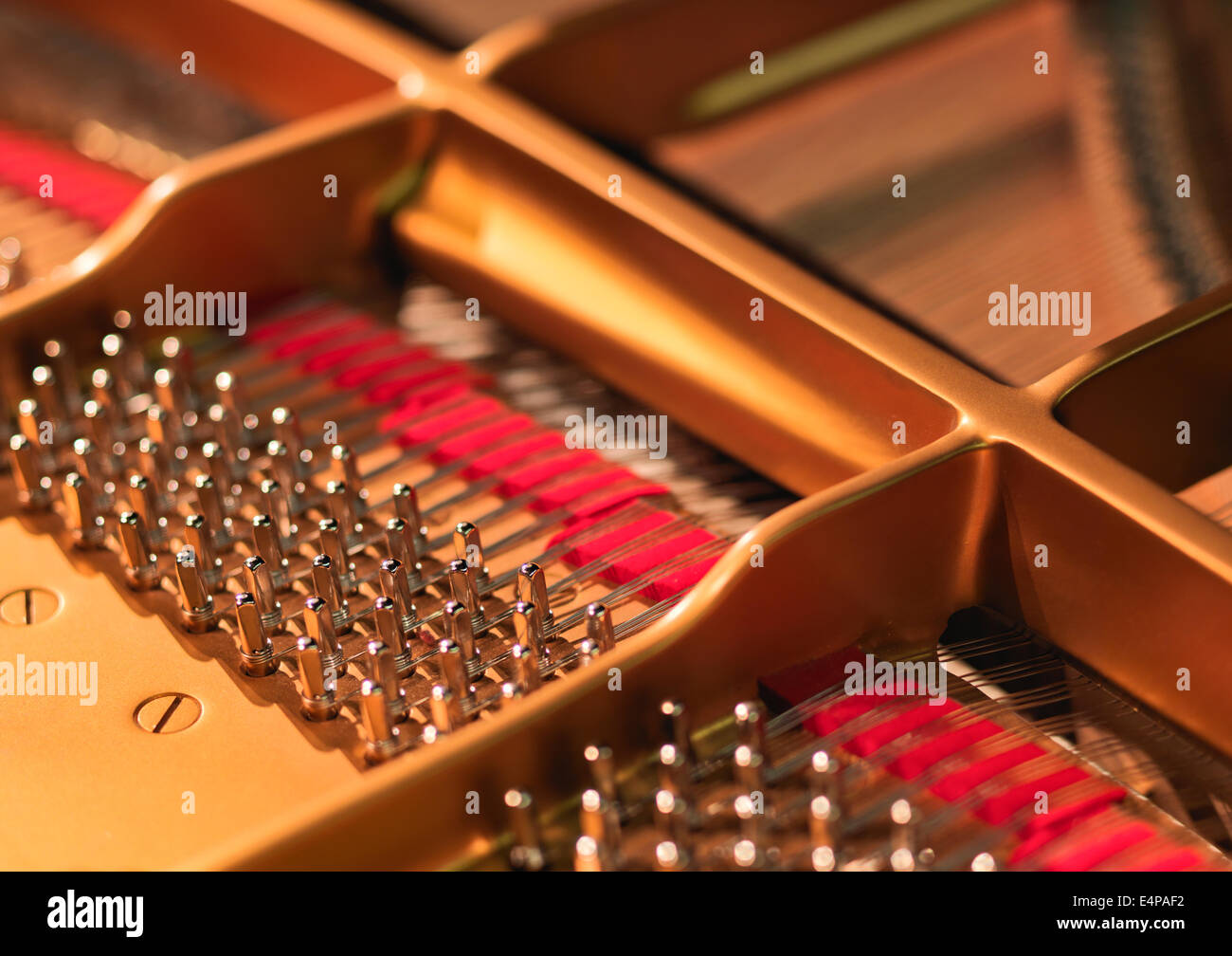 Detail photo of Steinway Grand D concert grand piano, Hamburg version. Hasselblad high resolution digital mid format shot. Stock Photo