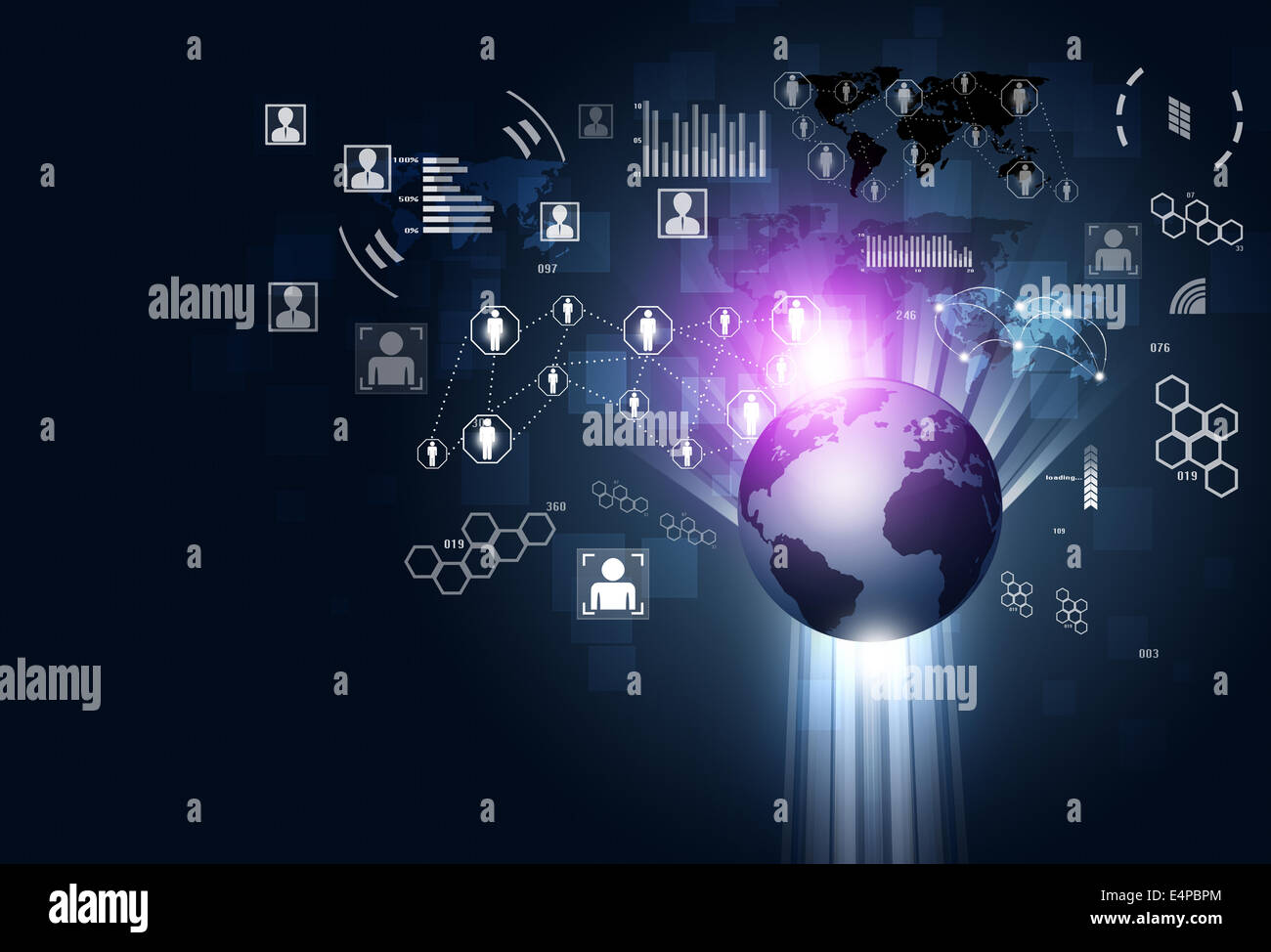 concept social and business global connections concept technology background Stock Photo