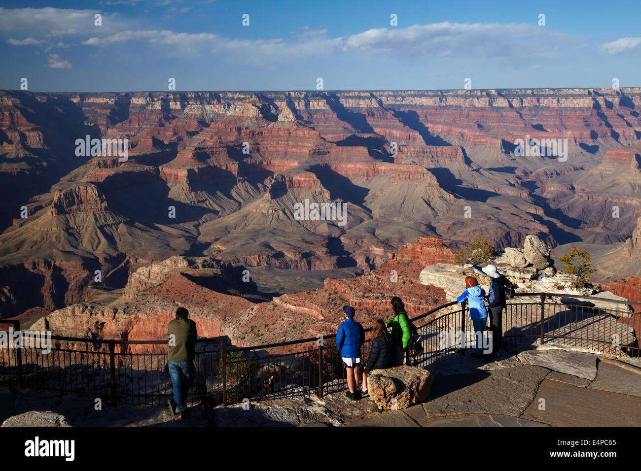 Grand Canyon and tourists at Mather Point, South Rim, Grand Canyon National Park, Arizona, USA Stock Photo
