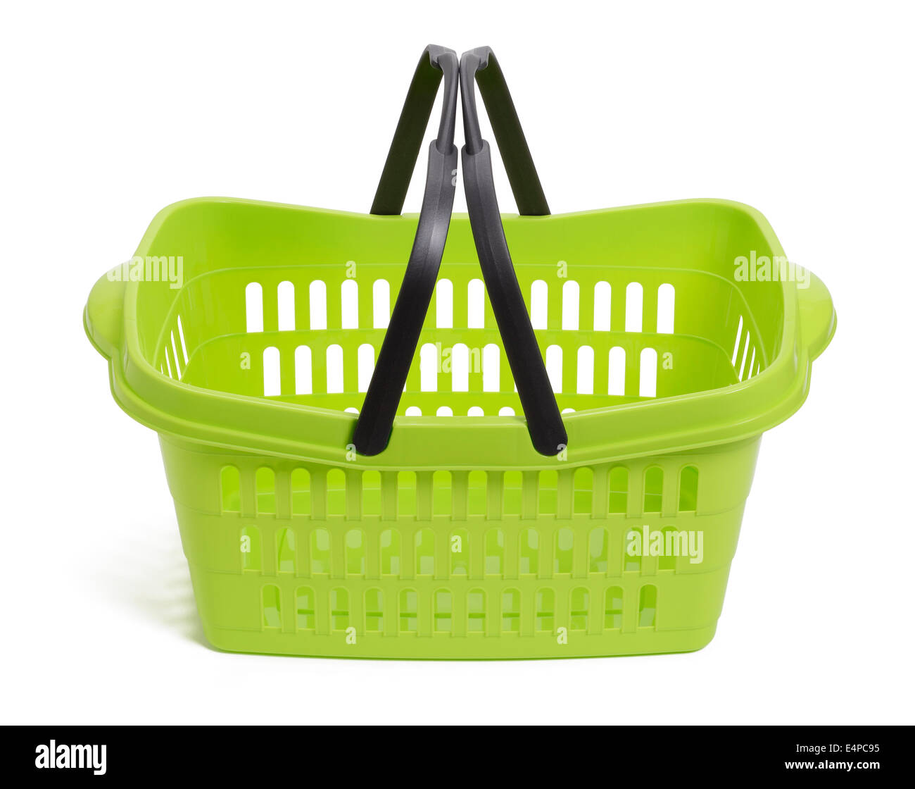 Green plastic supermarket shopping basket Stock Photo Alamy