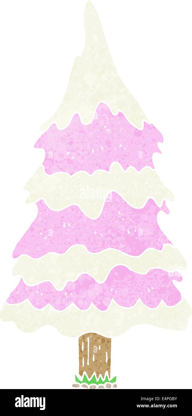cartoon snowy pink tree Stock Vector Image & Art - Alamy