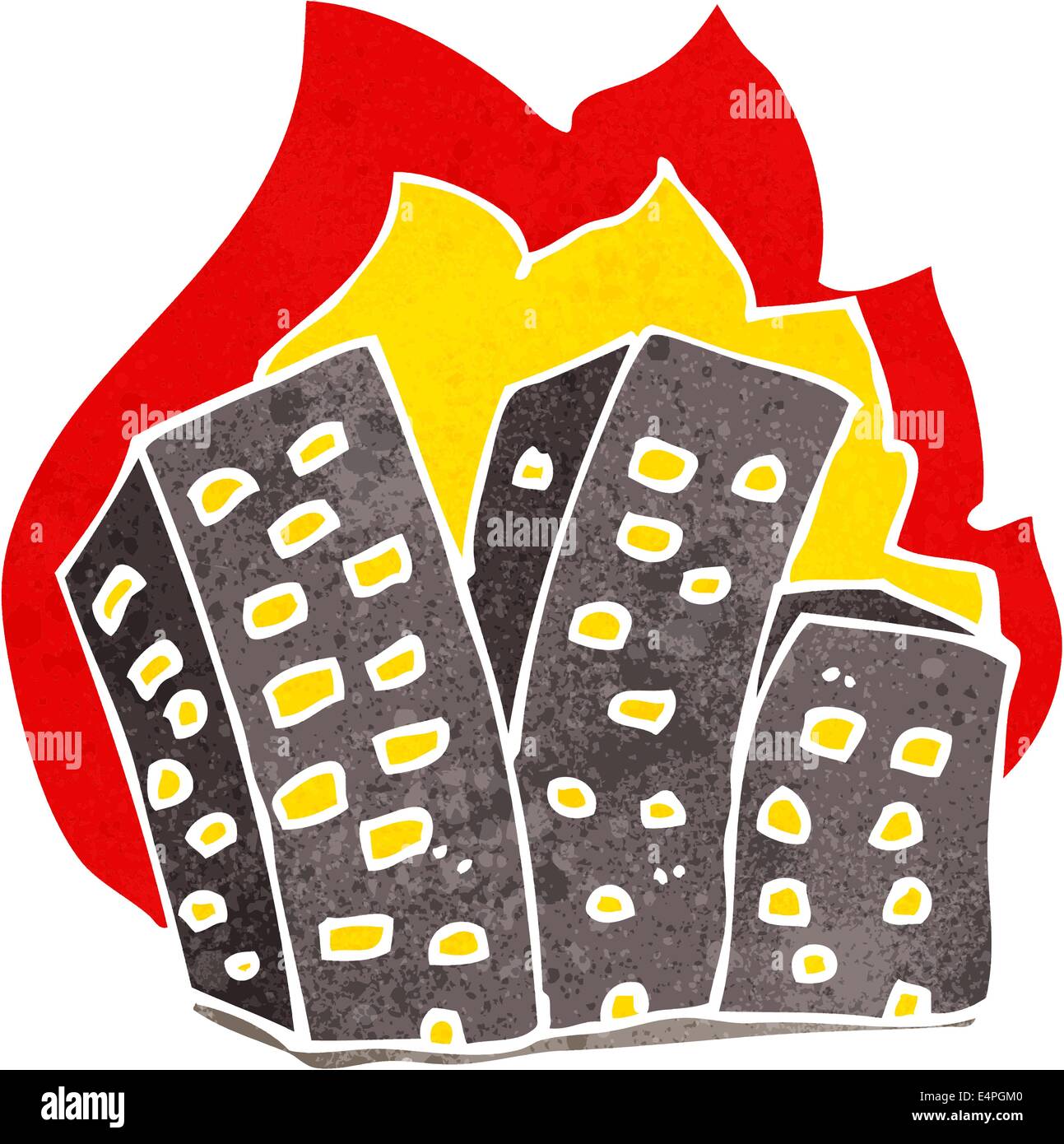 cartoon burning buildings Stock Vector Image & Art - Alamy
