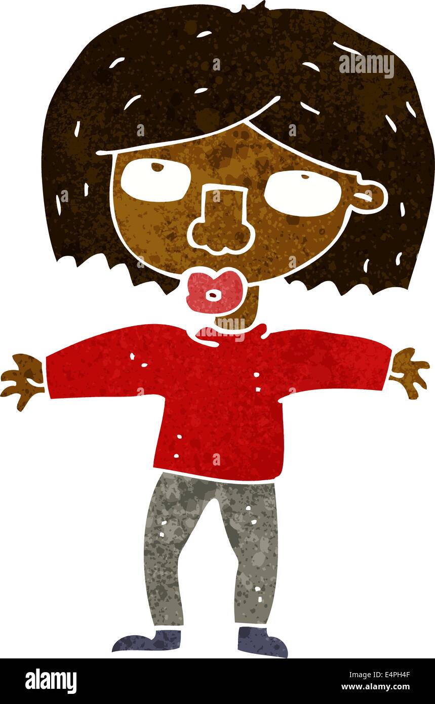 cartoon girl looking upwards Stock Vector Image & Art Alamy