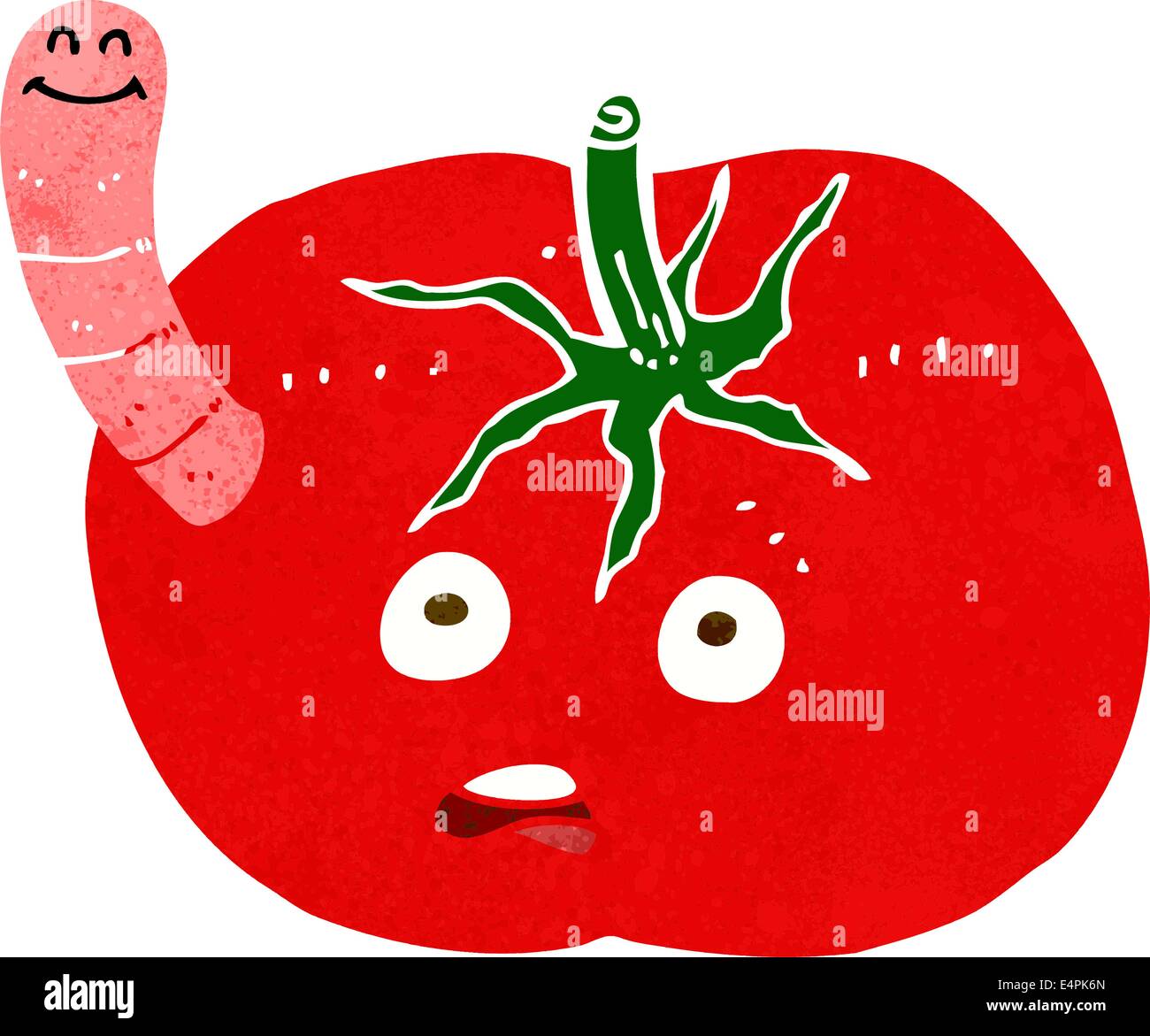 cartoon tomato with worm Stock Vector Image & Art Alamy