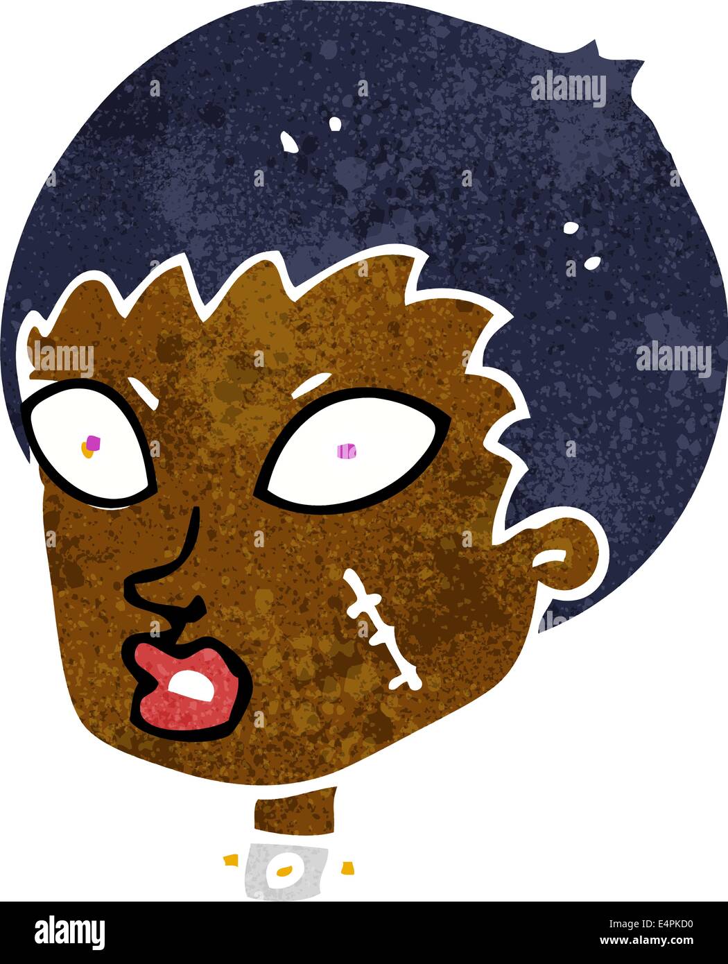 Cartoon Zombie Girl Head