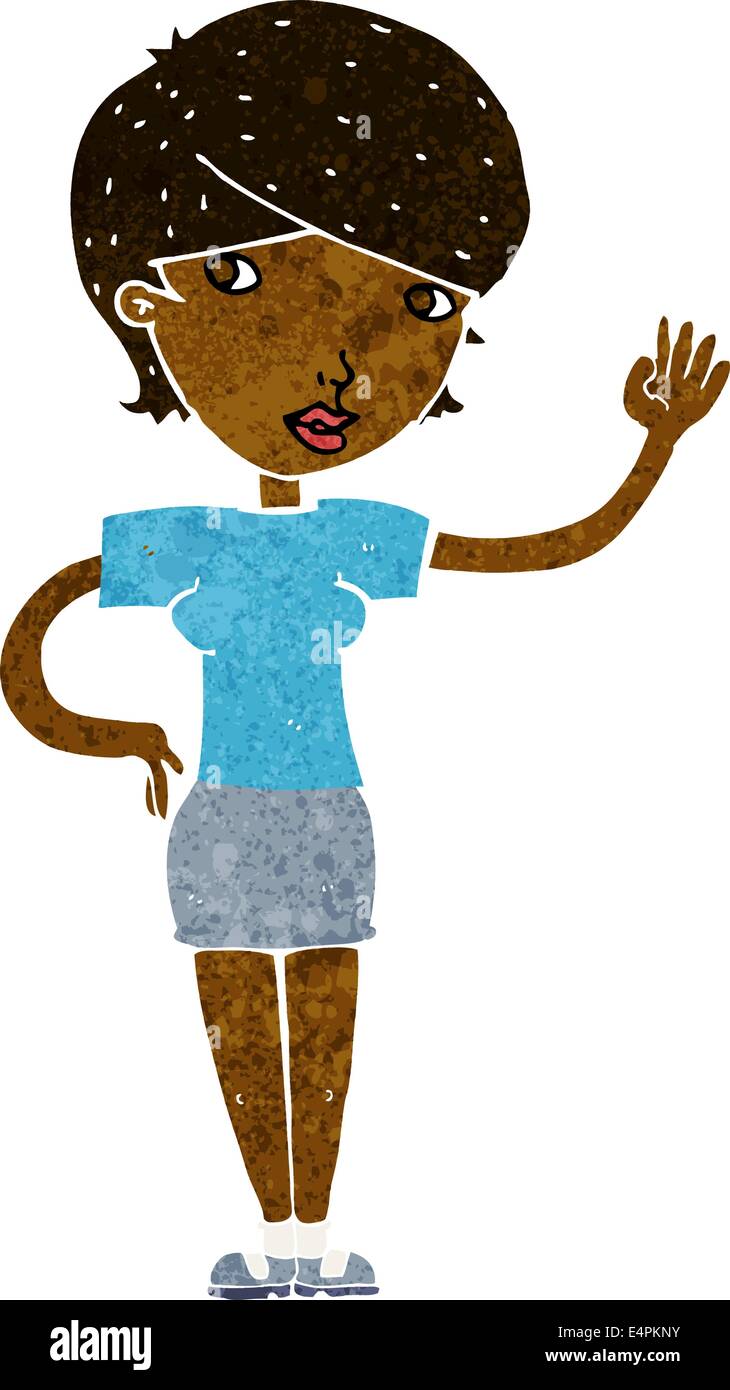 cartoon woman waving Stock Vector Image & Art - Alamy