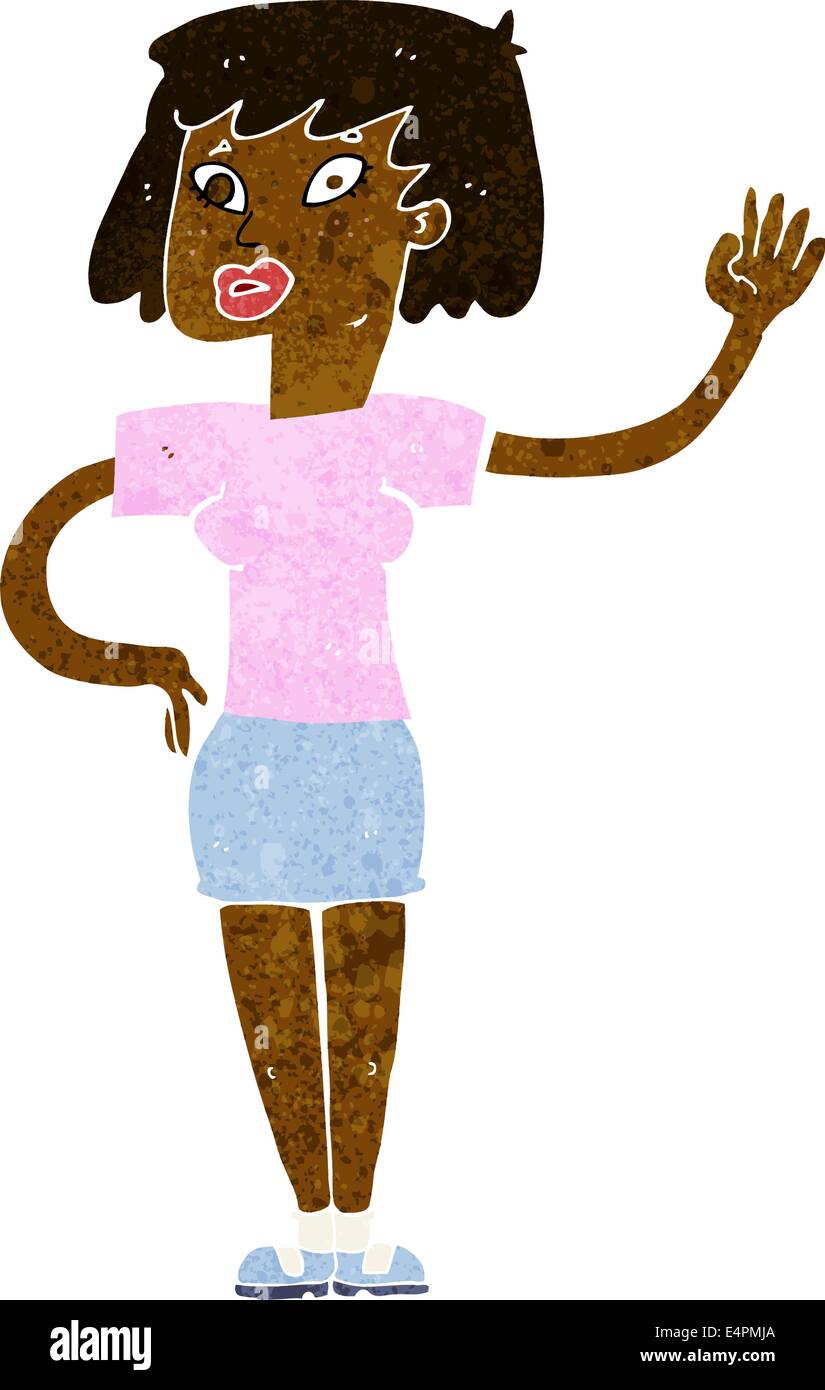 cartoon woman waving Stock Vector Image & Art - Alamy