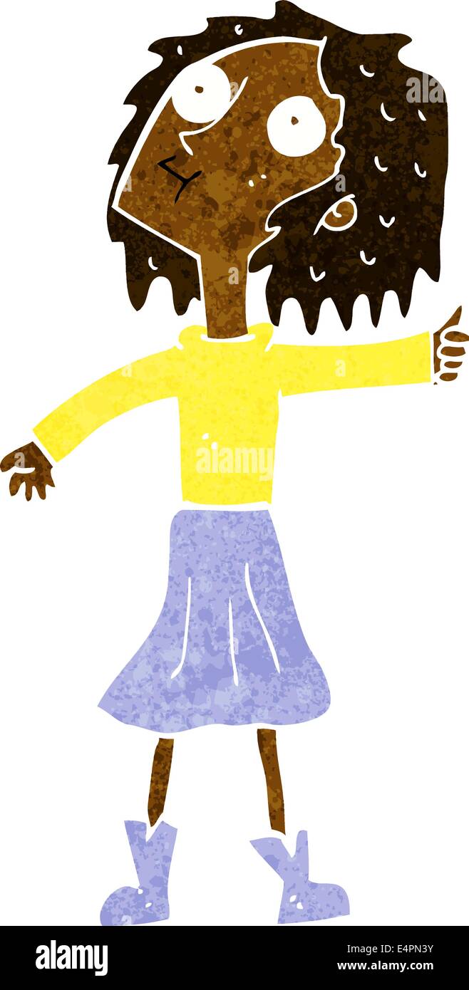 Cartoon woman looking up sky hi-res stock photography and images - Alamy