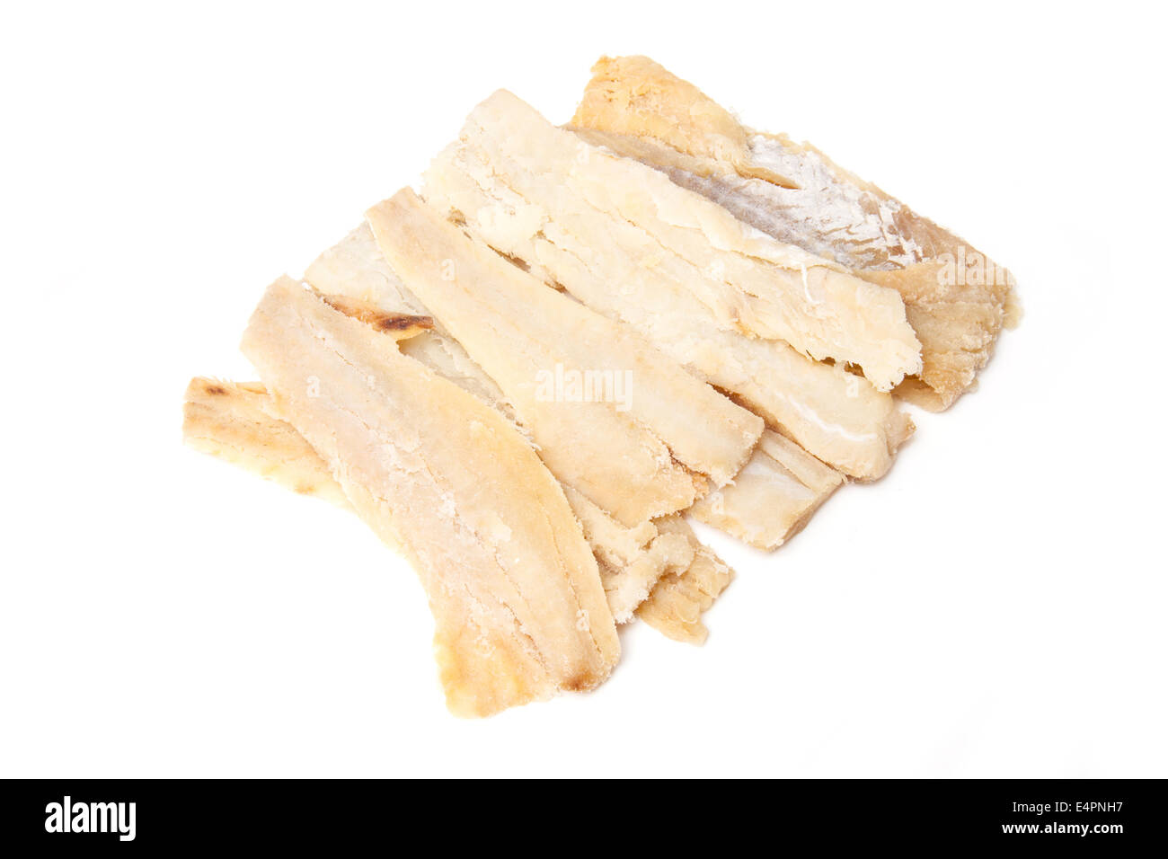 Cod Fish Parts Pieces of salt cod fish isolated on a white studio background Stock ...