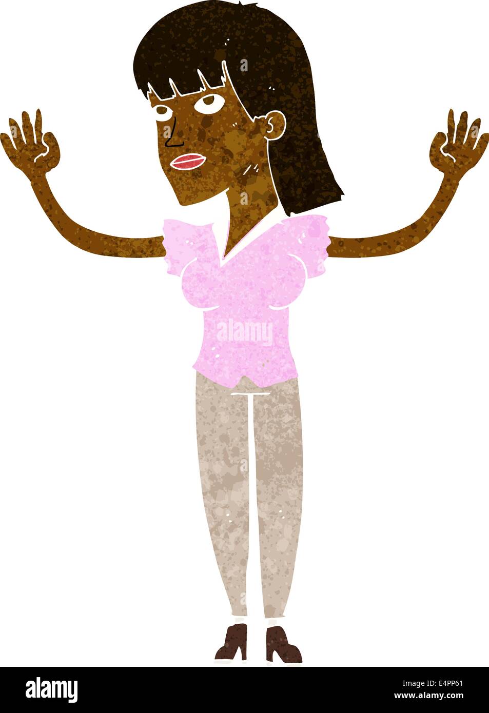 cartoon woman throwing hands in air Stock Vector Image & Art Alamy