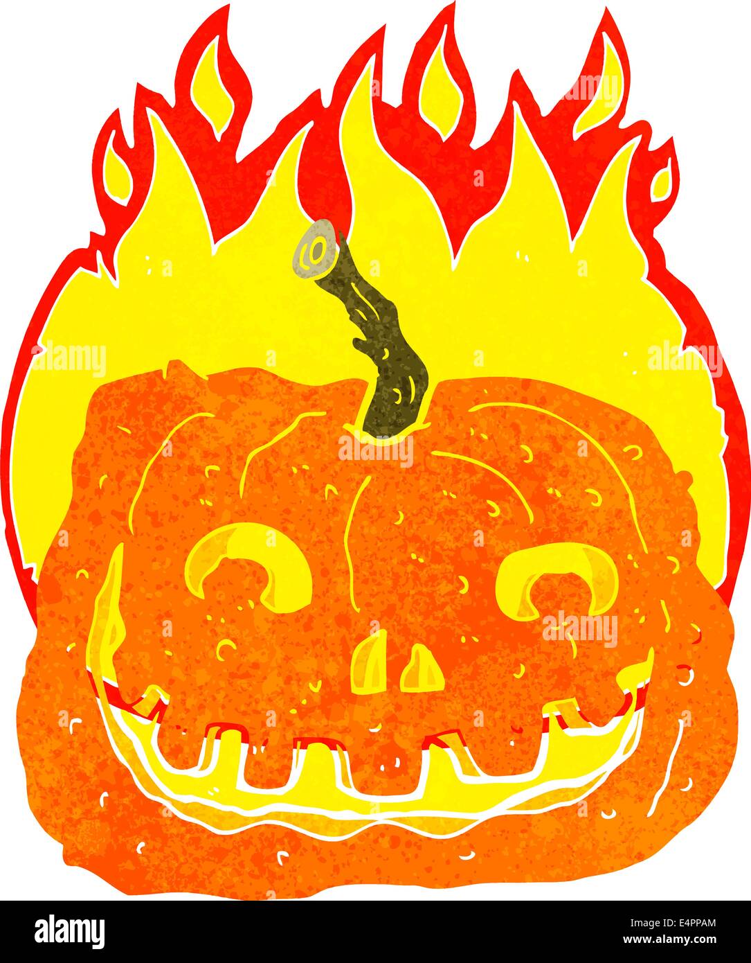 cartoon burning pumpkin Stock Vector Image & Art - Alamy