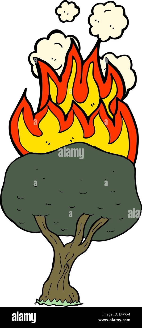 cartoon tree on fire Stock Vector Image & Art Alamy